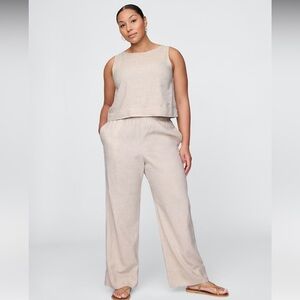 GAP Linen-Blend Pull-On Wide-Leg Pants NWT Tall Size XL